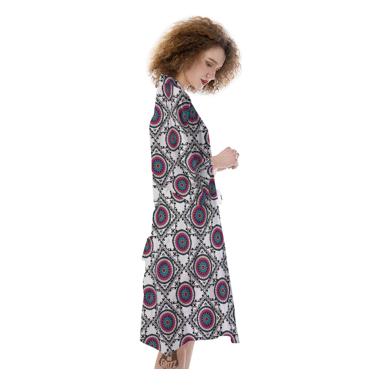 Inspired Native Indian Print Pattern Kimono-grizzshop