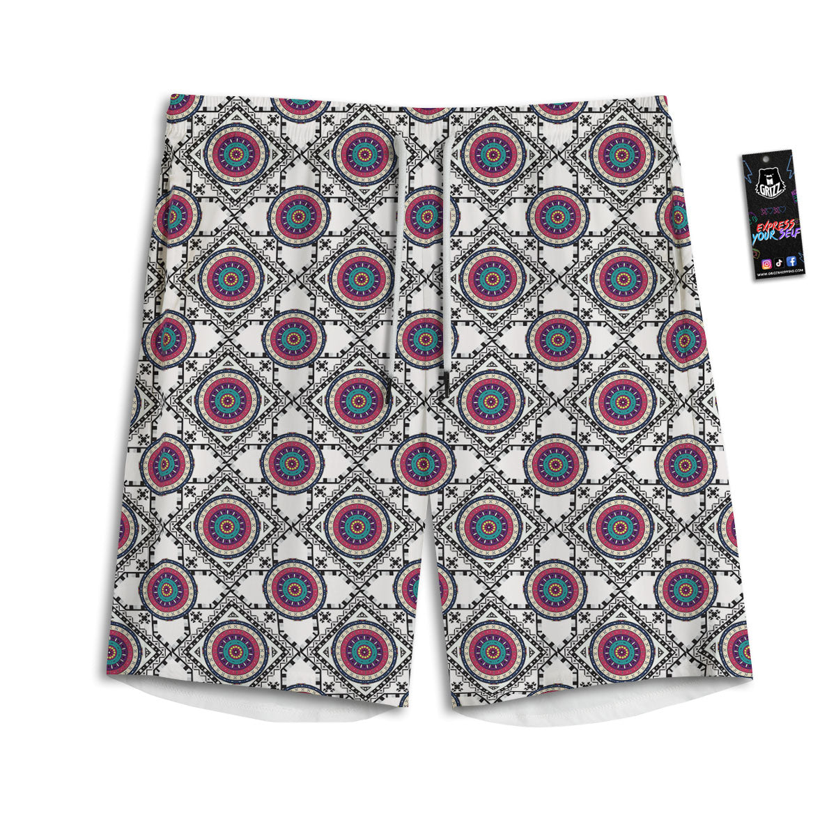 Inspired Native Indian Print Pattern Men's Athletic Shorts