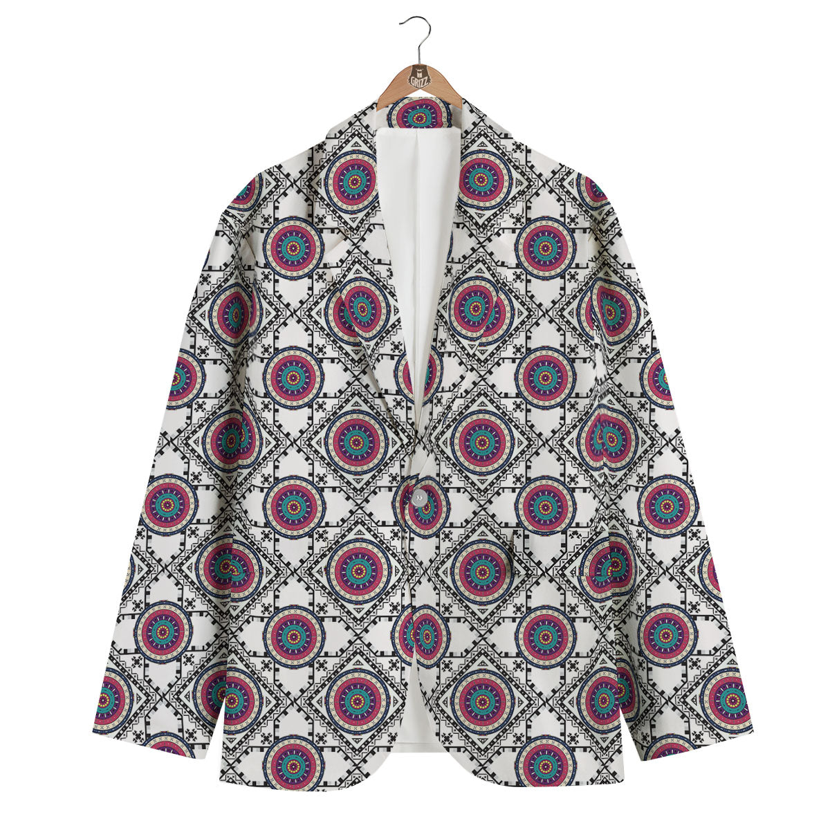 Inspired Native Indian Print Pattern Men's Blazer-grizzshop