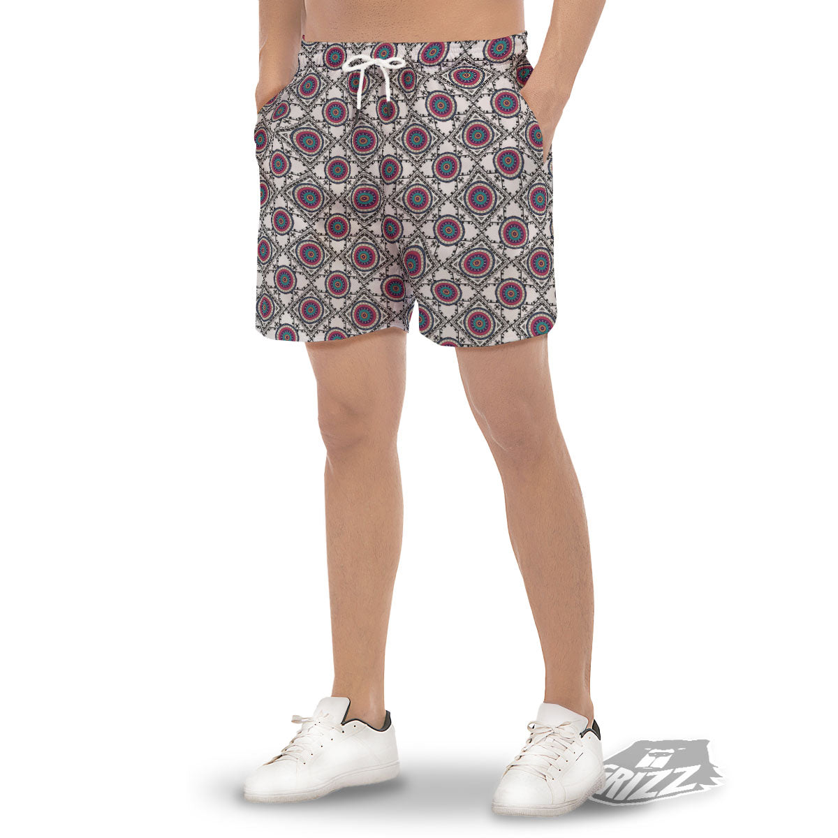 Inspired Native Indian Print Pattern Men's Gym Shorts-grizzshop