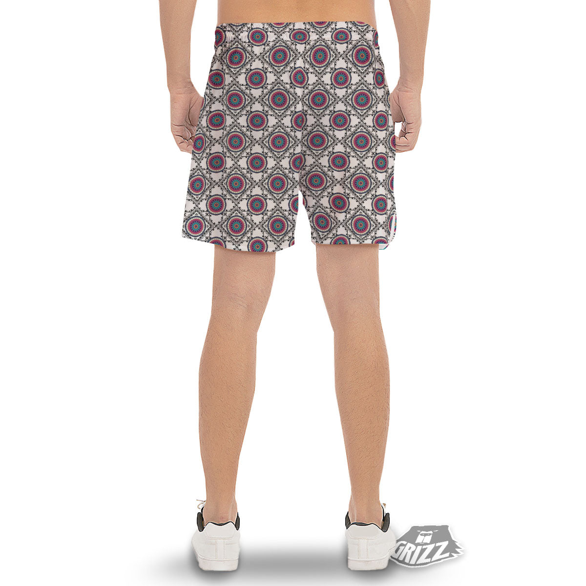 Inspired Native Indian Print Pattern Men's Gym Shorts-grizzshop
