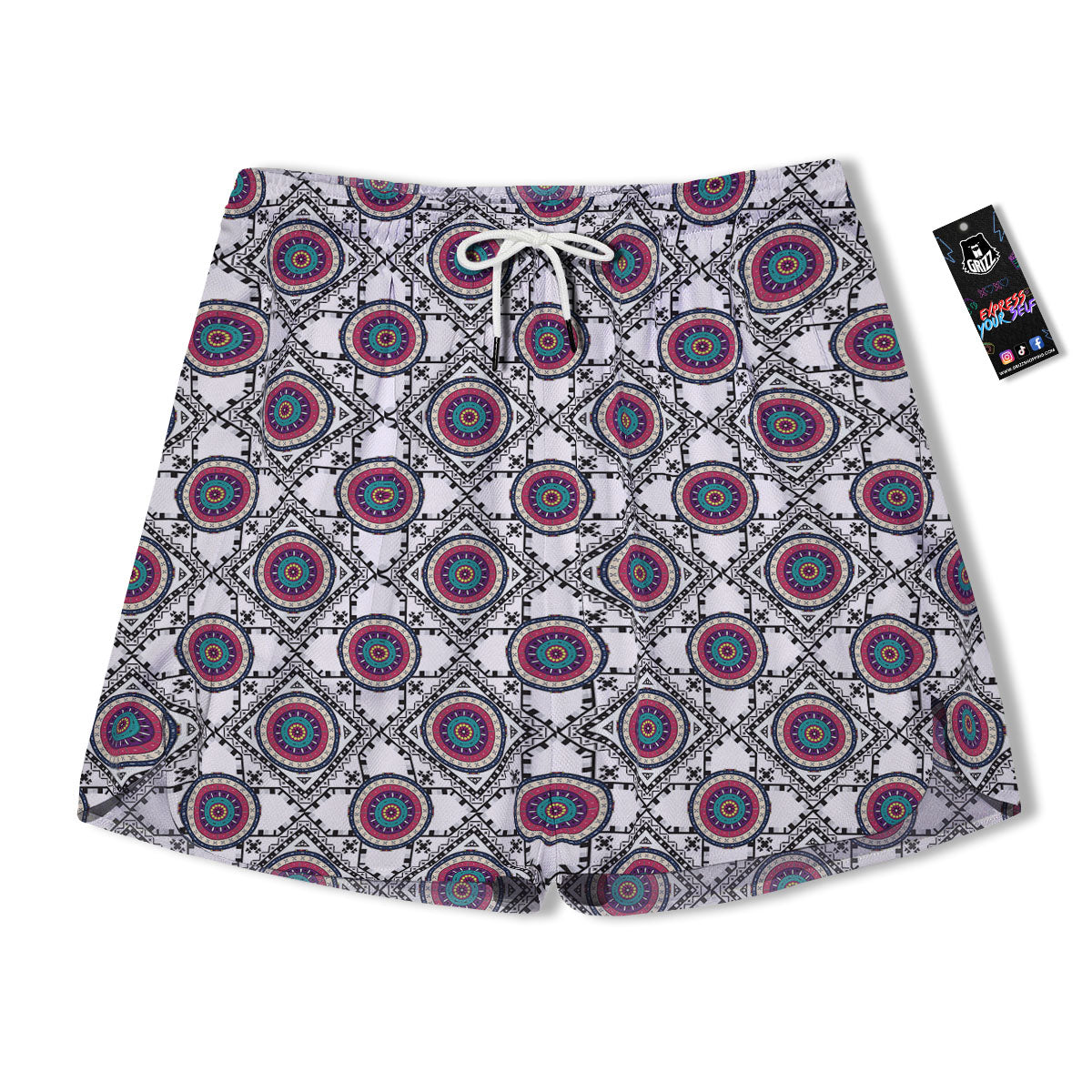 Inspired Native Indian Print Pattern Men's Running Shorts-grizzshop