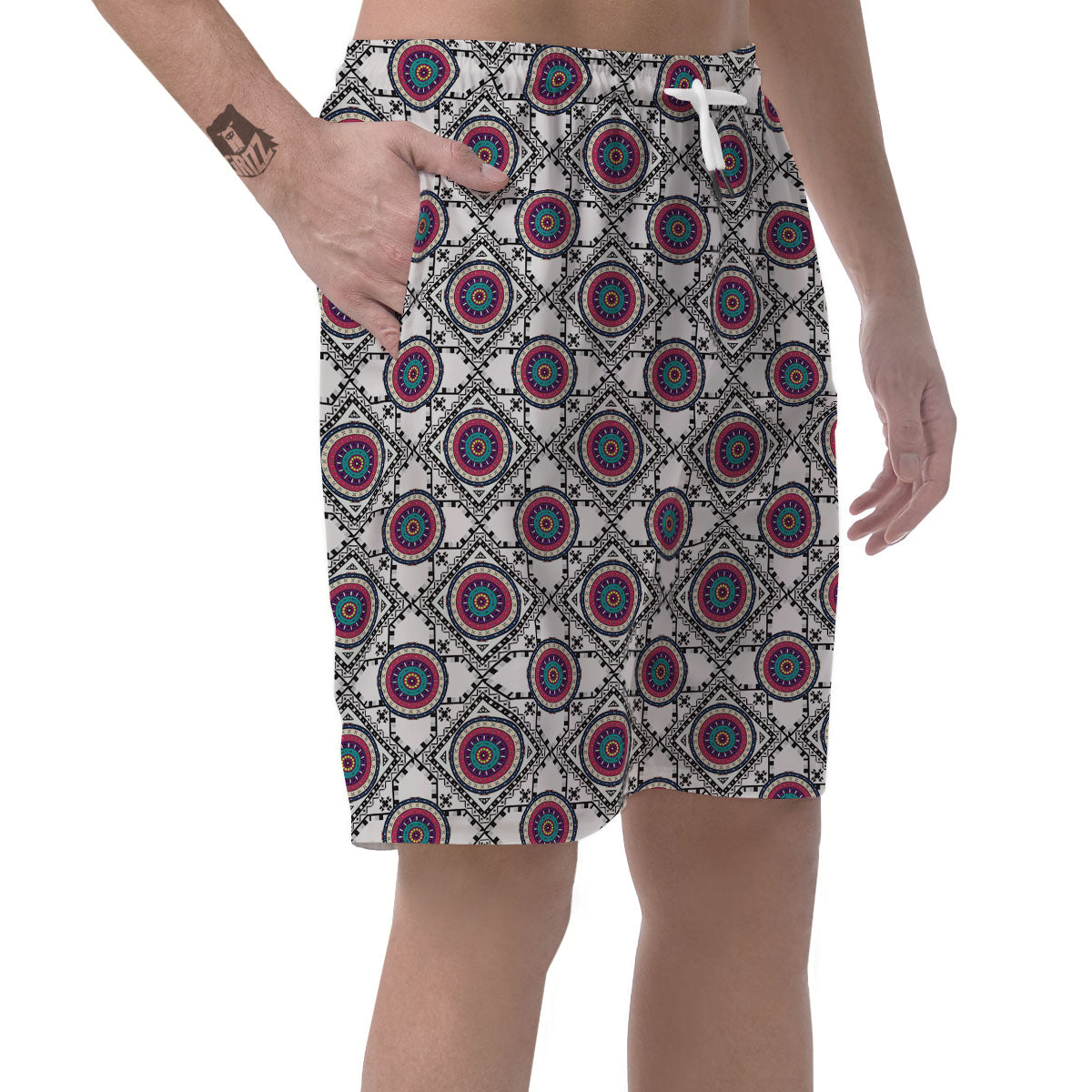 Inspired Native Indian Print Pattern Men's Shorts-grizzshop