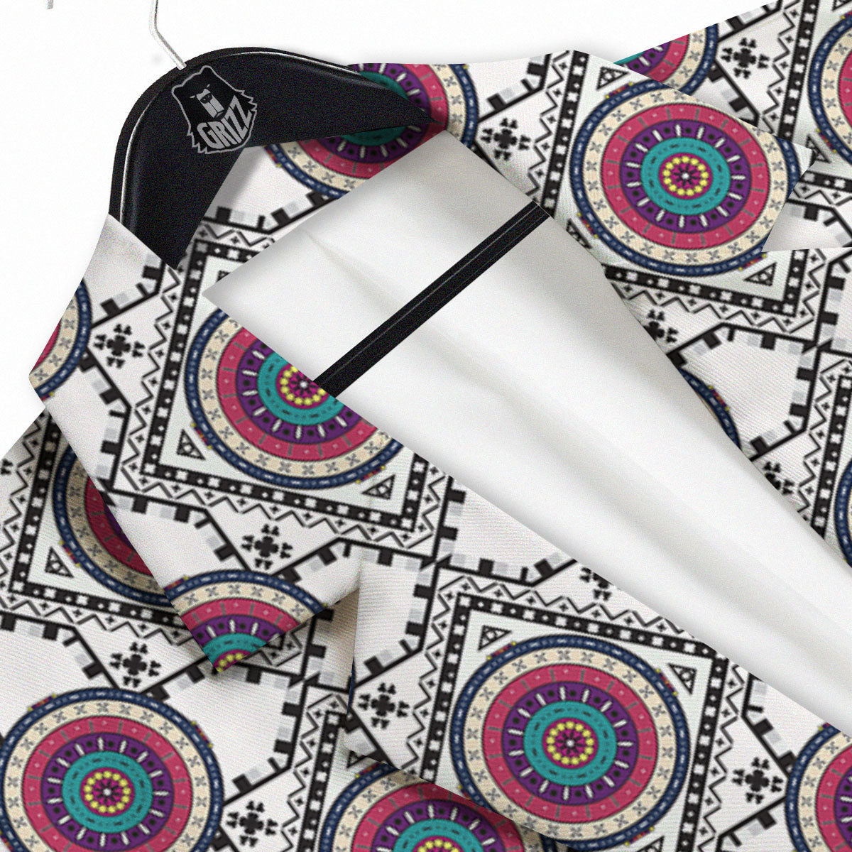 Inspired Native Indian Print Pattern Men's Sport Coat-grizzshop
