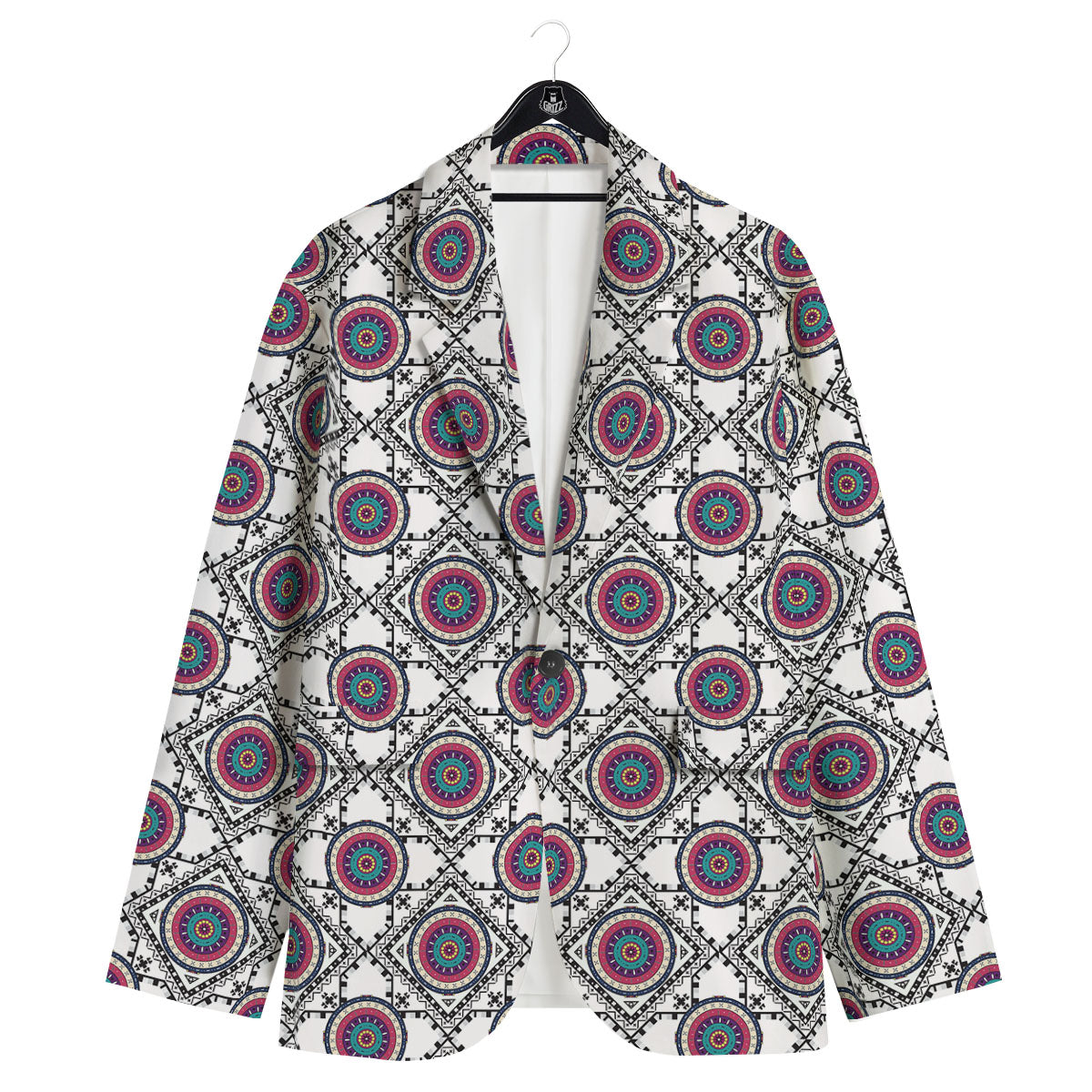 Inspired Native Indian Print Pattern Men's Sport Coat-grizzshop