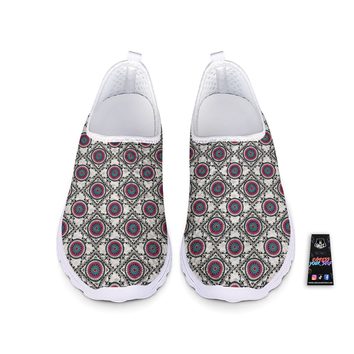 Inspired Native Indian Print Pattern Nurse Shoes-grizzshop