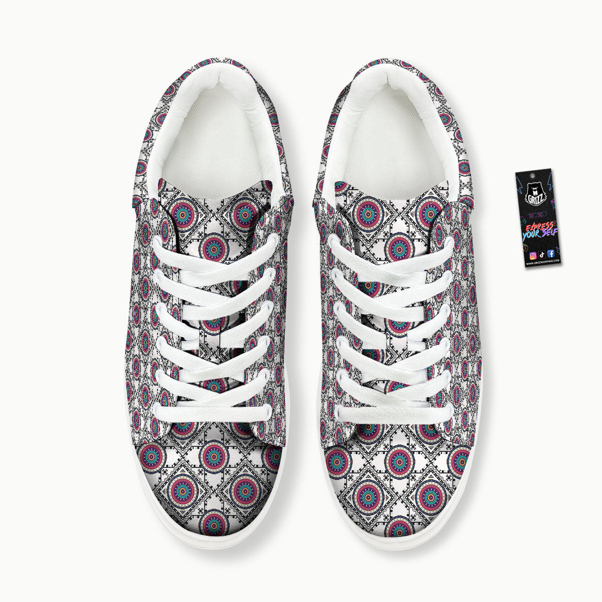 Inspired Native Indian Print Pattern Platform Shoes-grizzshop