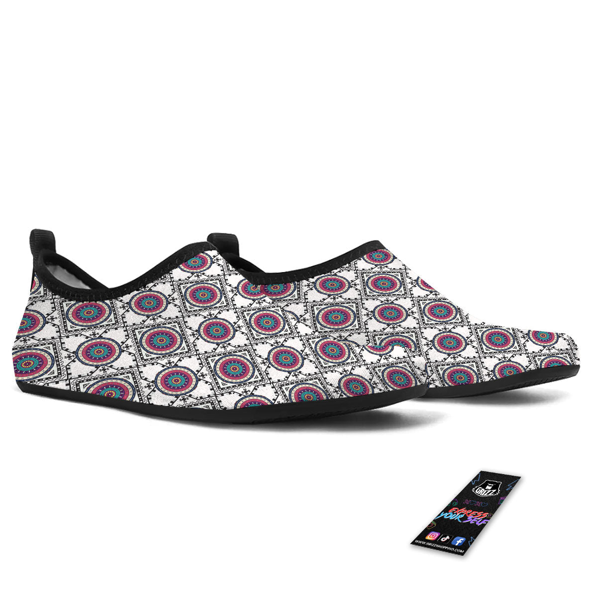 Inspired Native Indian Print Pattern Water Shoes-grizzshop