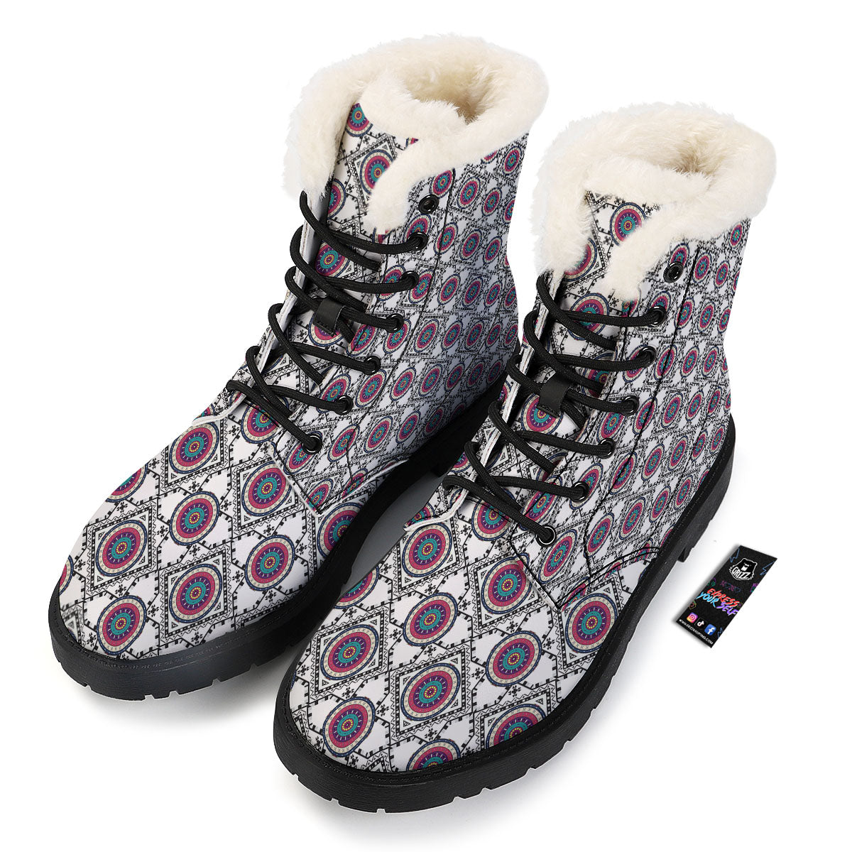 Inspired Native Indian Print Pattern Winter Boots-grizzshop
