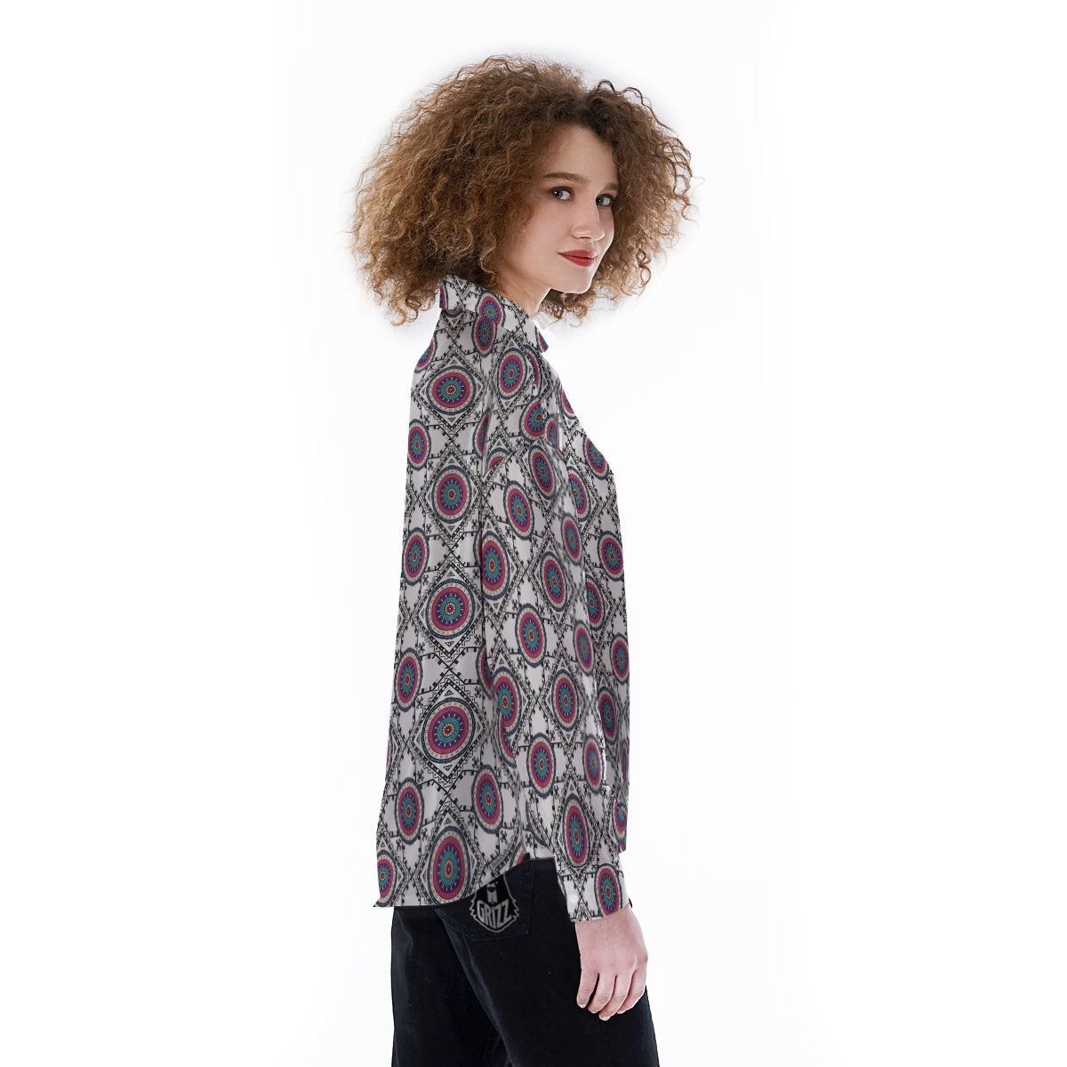 Inspired Native Indian Print Pattern Women's Long Sleeve Shirts-grizzshop