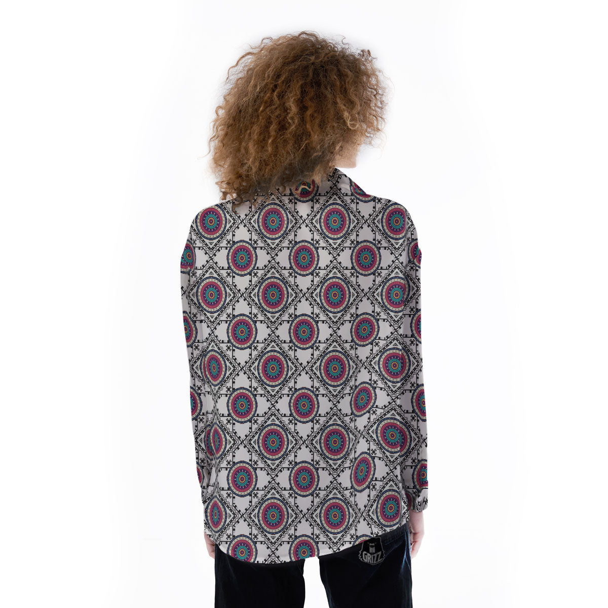 Inspired Native Indian Print Pattern Women's Long Sleeve Shirts-grizzshop