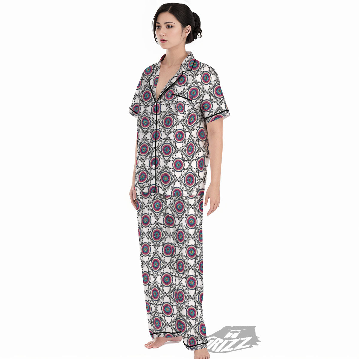 Inspired Native Indian Print Pattern Women's Pajamas Set-grizzshop