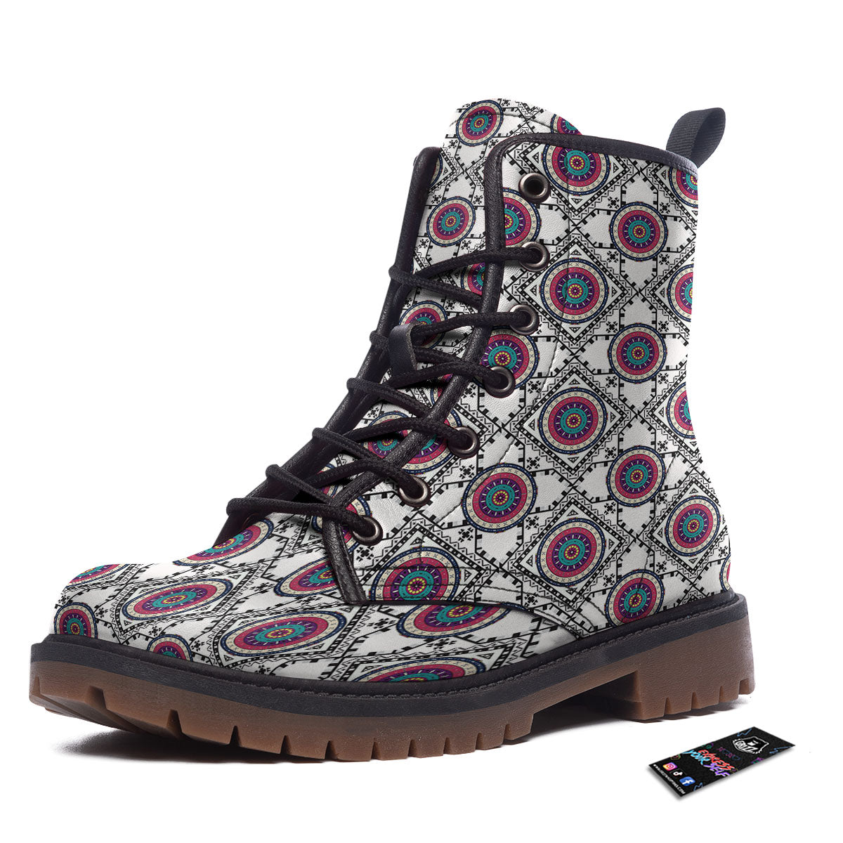 Inspired Native Indian Print Pattern Work Boots-grizzshop
