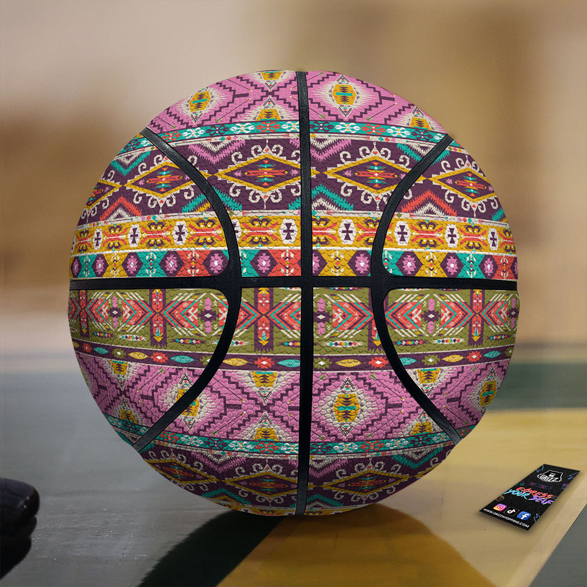 Inspired Native Print Pattern Basketball-grizzshop