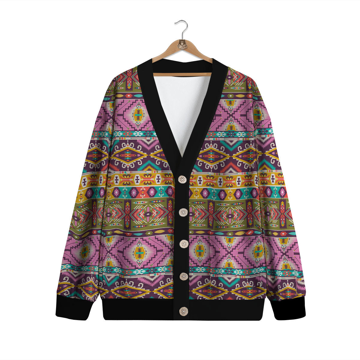 Inspired Native Print Pattern Cardigan-grizzshop