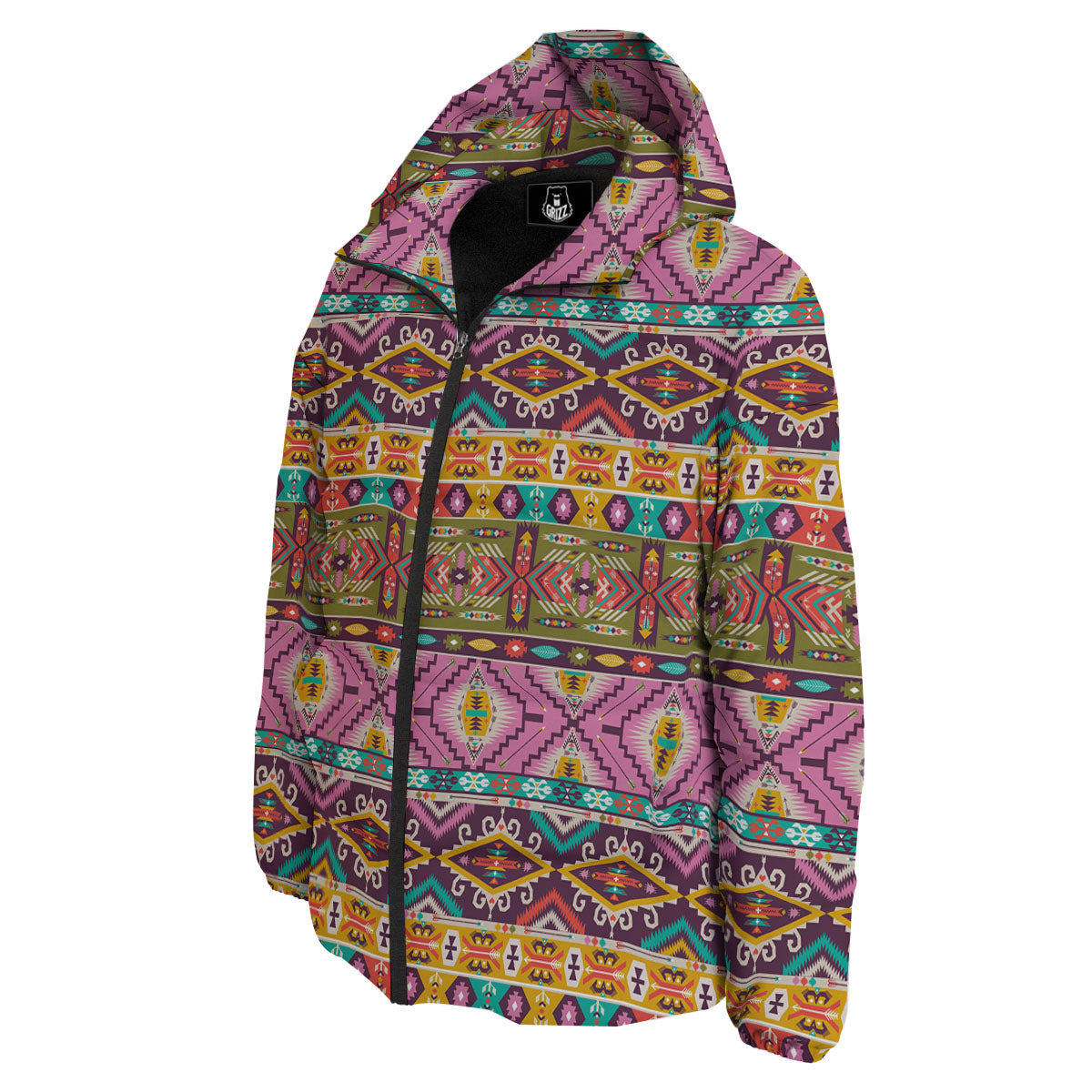 Inspired Native Print Pattern Down Jacket-grizzshop