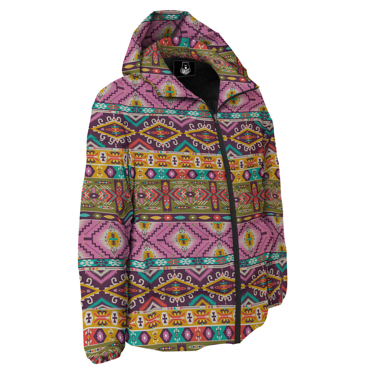 Inspired Native Print Pattern Down Jacket-grizzshop