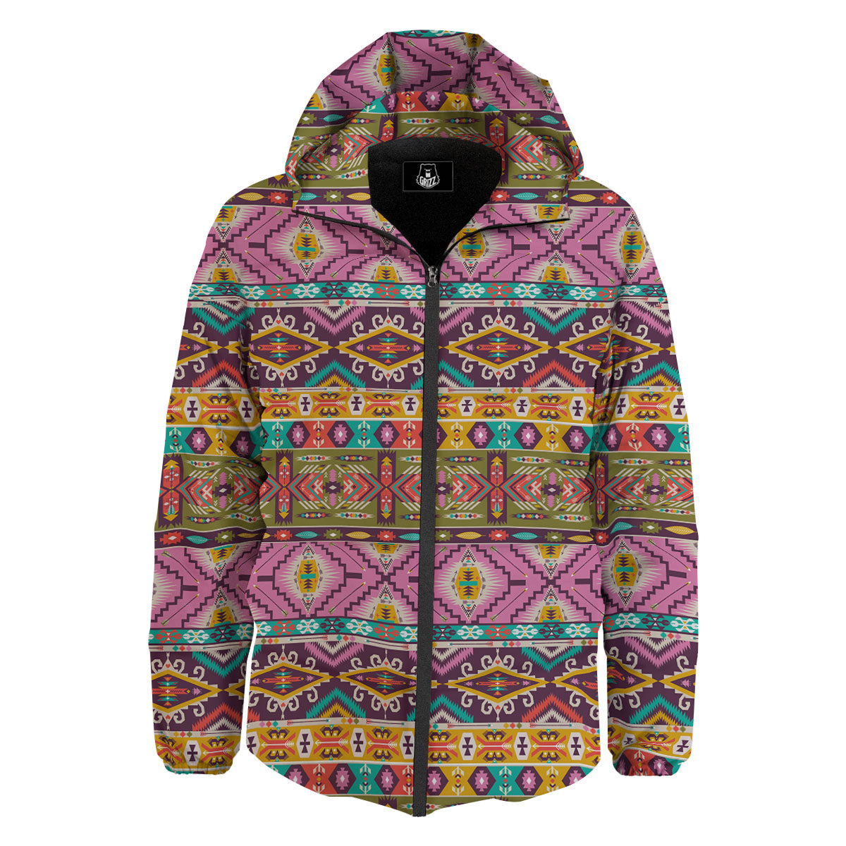 Inspired Native Print Pattern Down Jacket-grizzshop