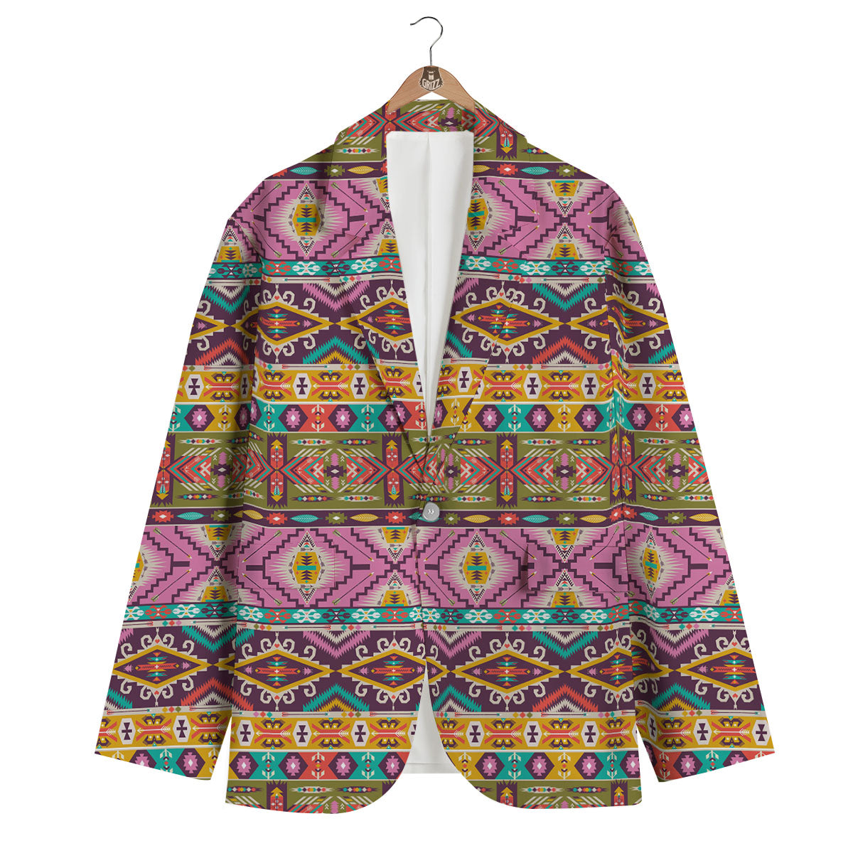 Inspired Native Print Pattern Men's Blazer-grizzshop