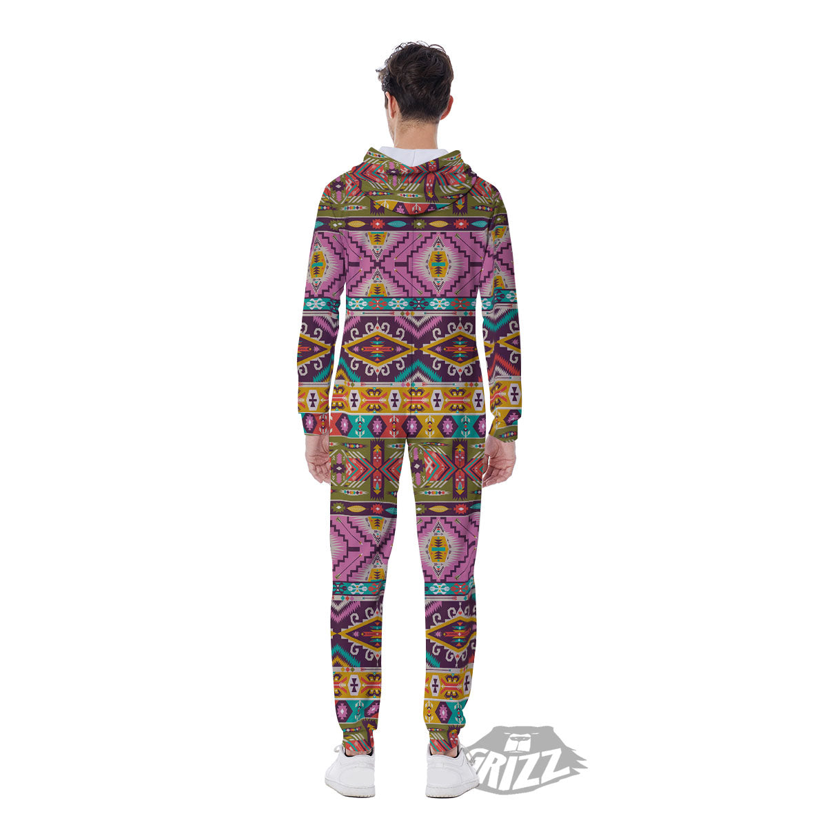 Inspired Native Print Pattern Men's Jumpsuit-grizzshop