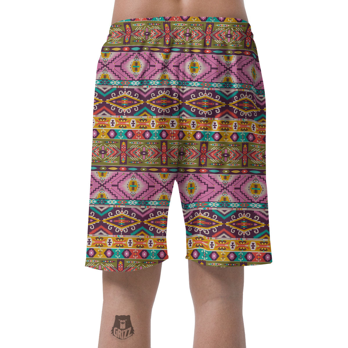 Inspired Native Print Pattern Men's Shorts-grizzshop