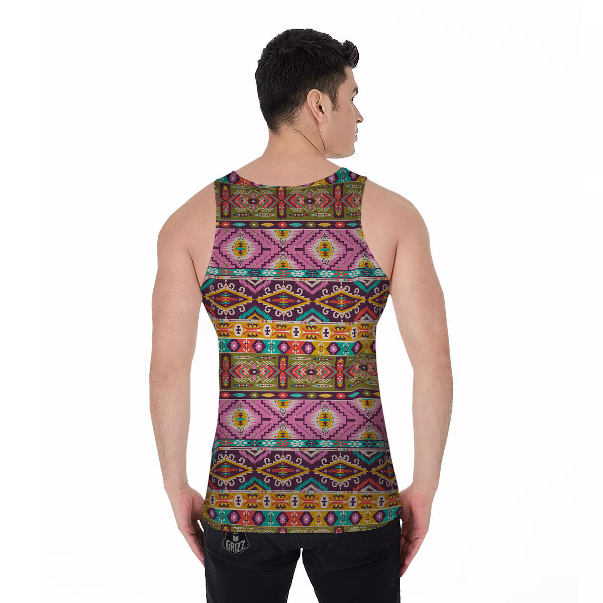 Inspired Native Print Pattern Men's Tank Top-grizzshop