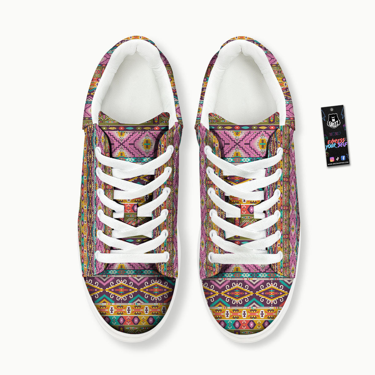 Inspired Native Print Pattern Platform Shoes-grizzshop