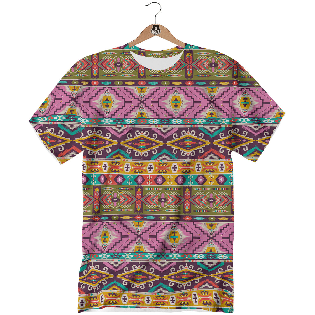 Inspired Native Print Pattern T-Shirt-grizzshop