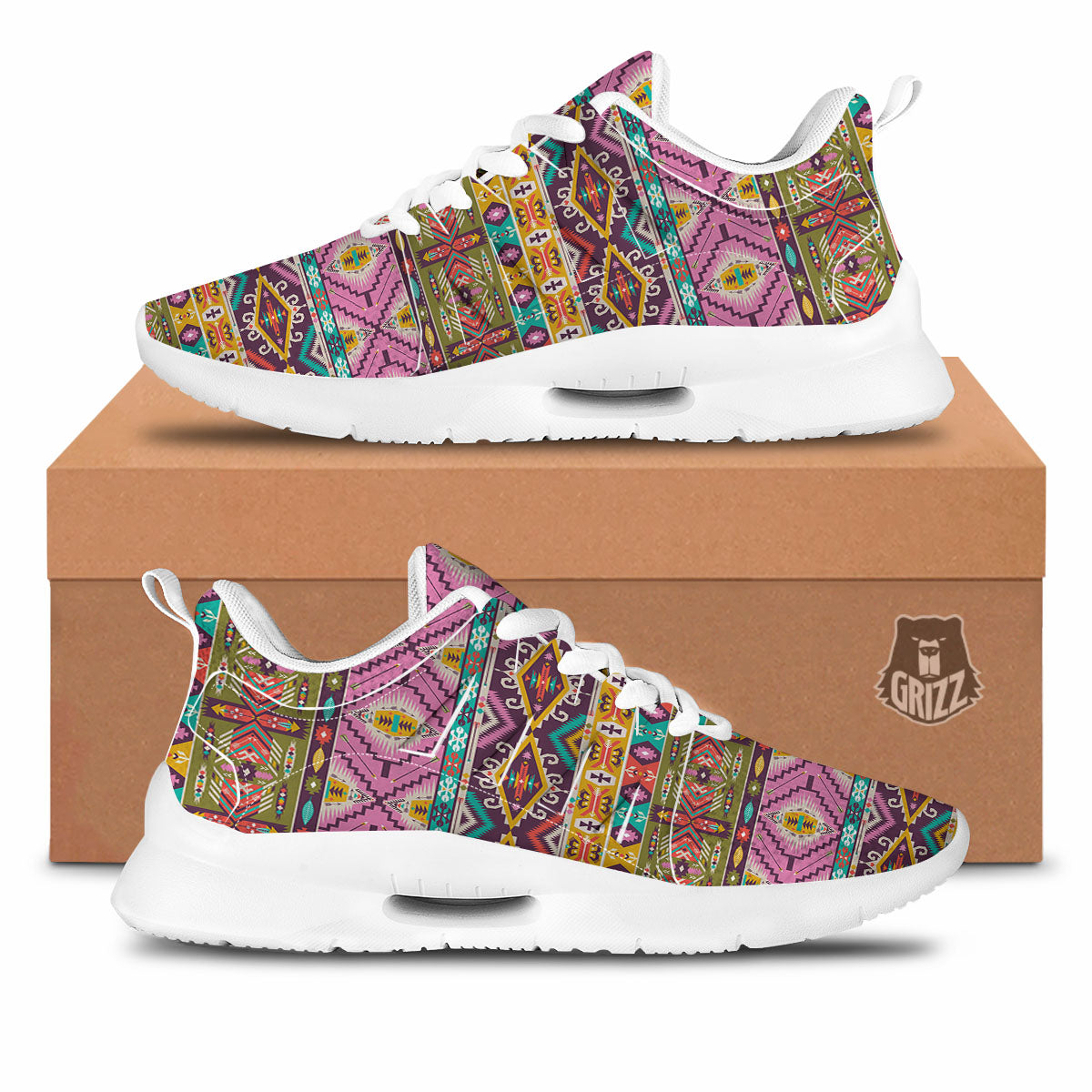 Inspired Native Print Pattern Tennis Shoes-grizzshop