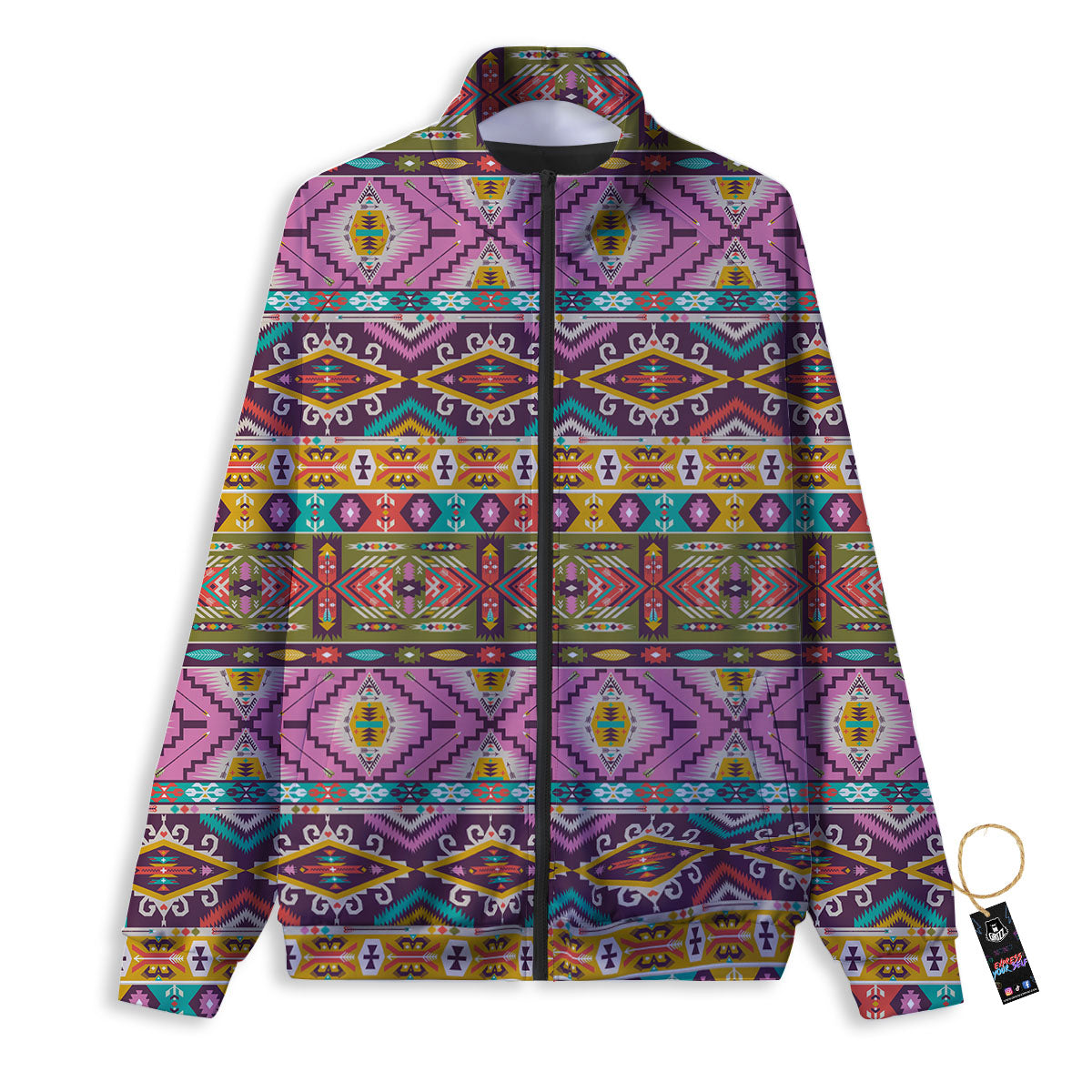 Inspired Native Print Pattern Track Jacket-grizzshop