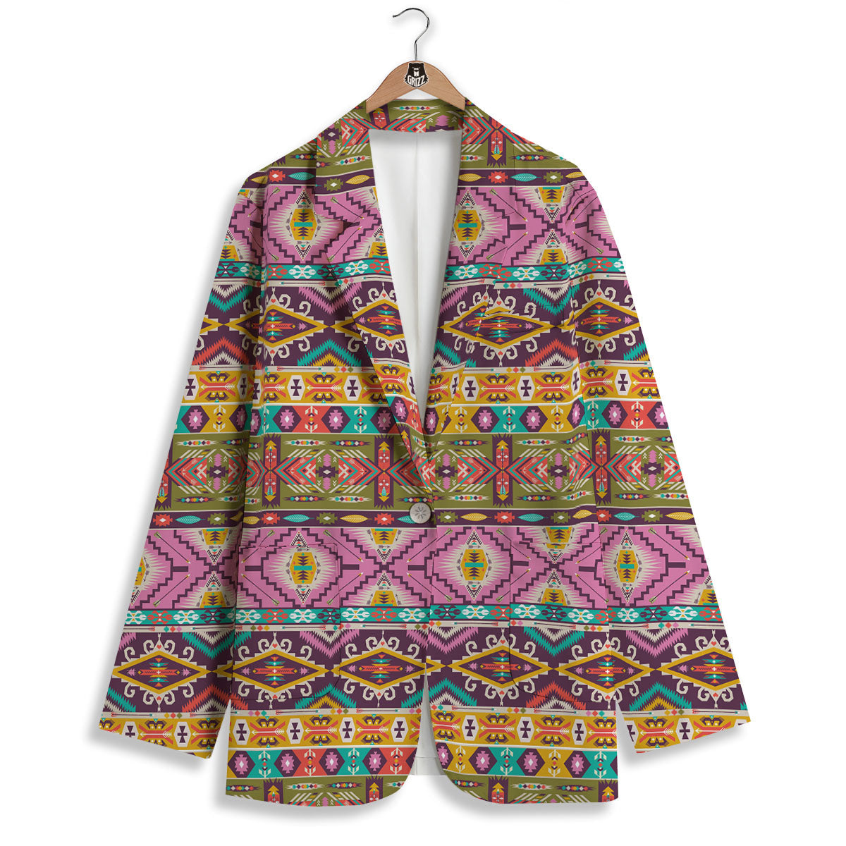 Inspired Native Print Pattern Women's Blazer-grizzshop