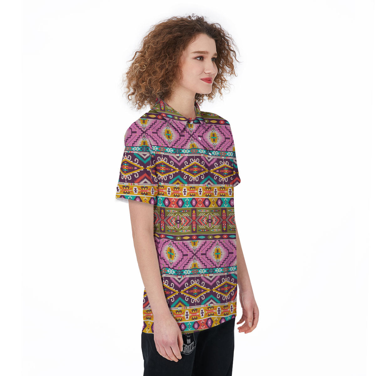 Inspired Native Print Pattern Women's Golf Shirts-grizzshop