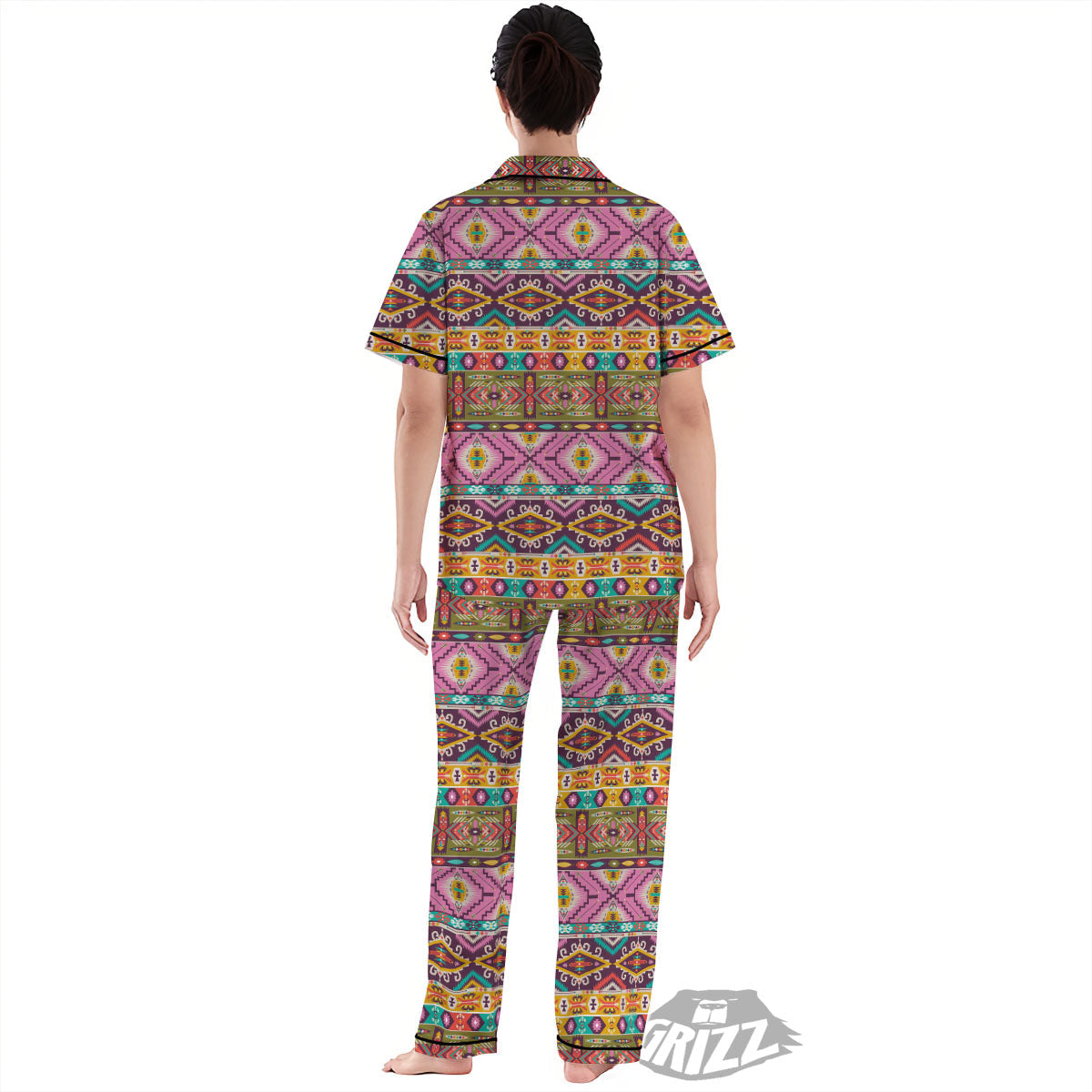 Inspired Native Print Pattern Women's Pajamas Set-grizzshop