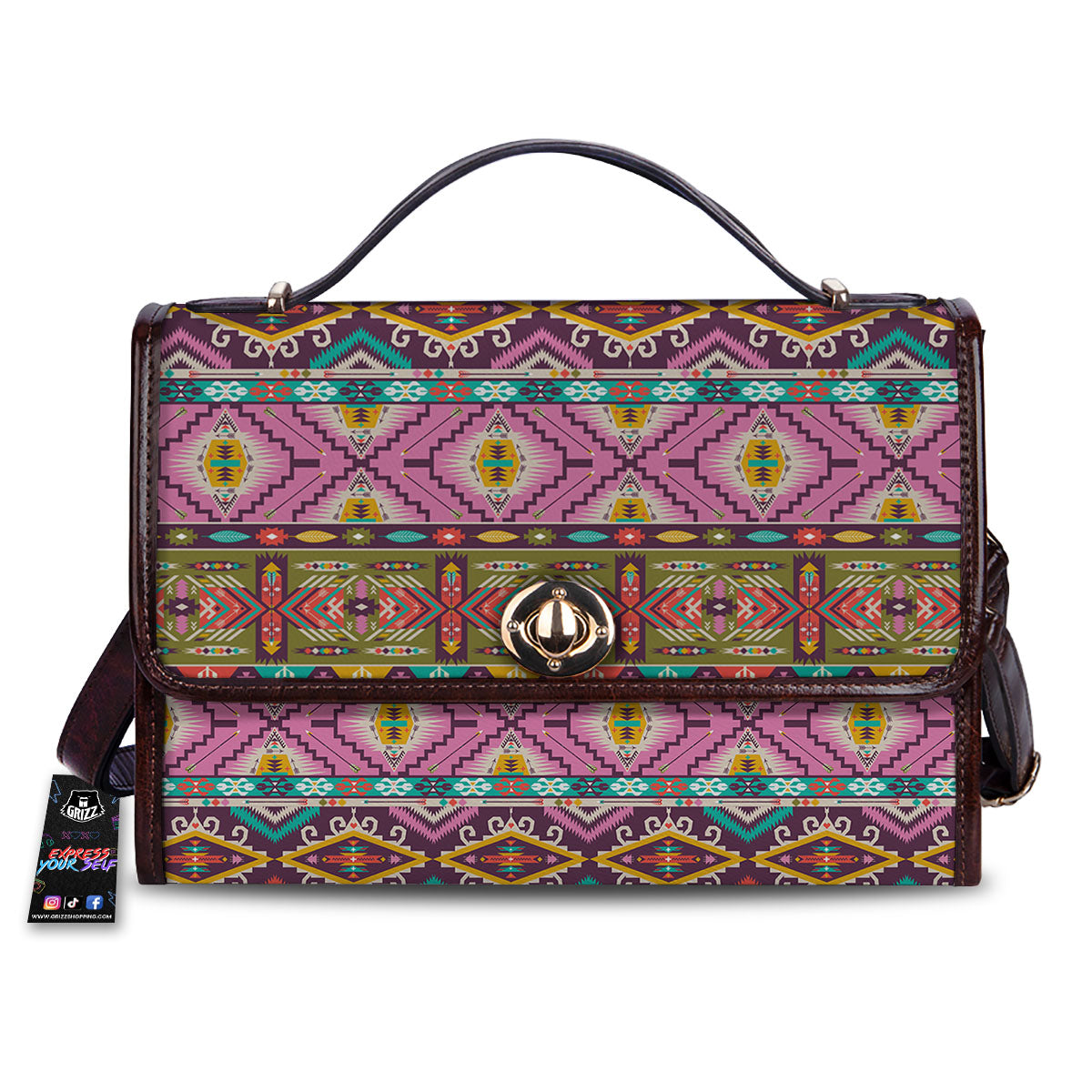 Inspired Native Print Pattern Women's Satchel Bag-grizzshop