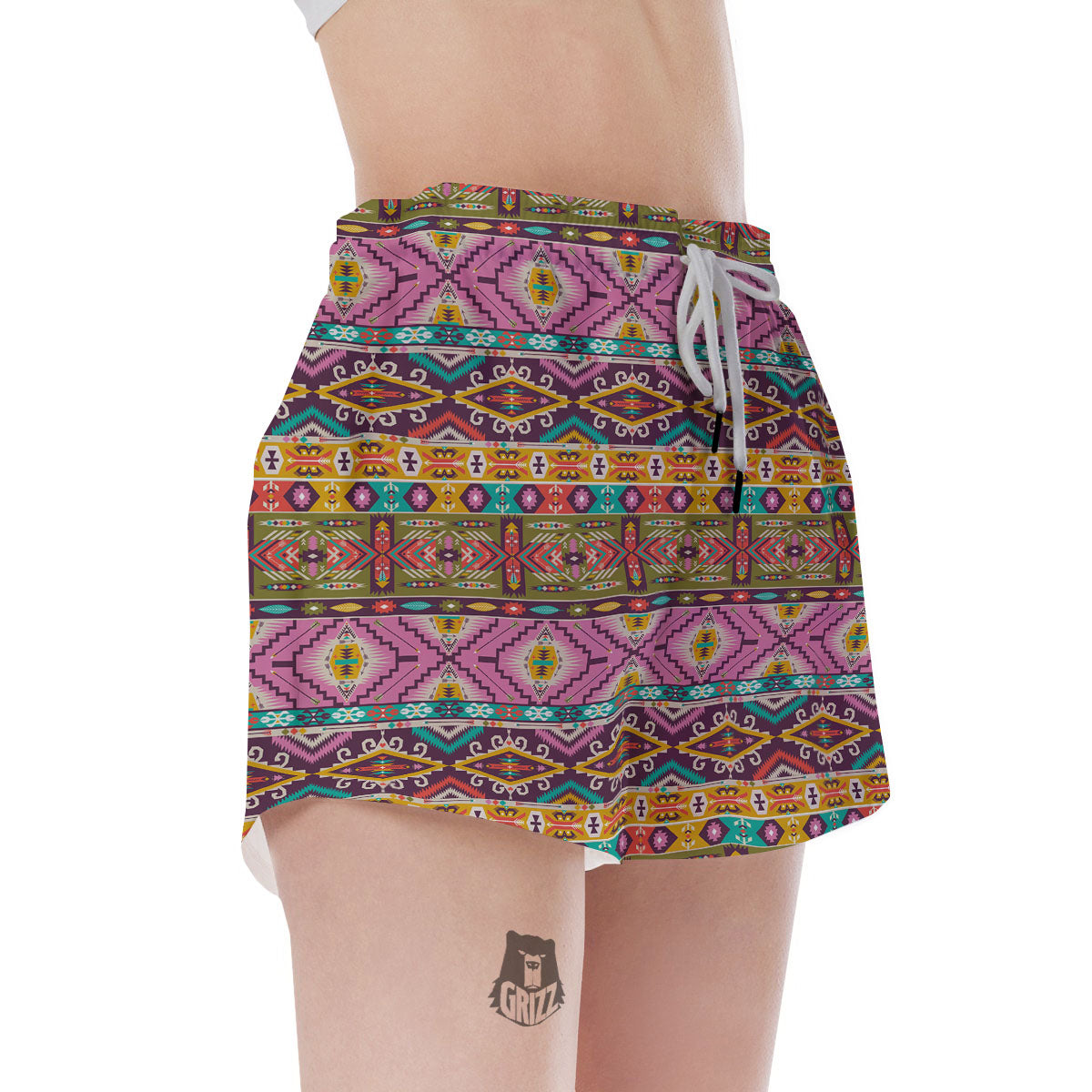 Inspired Native Print Pattern Women's Shorts-grizzshop