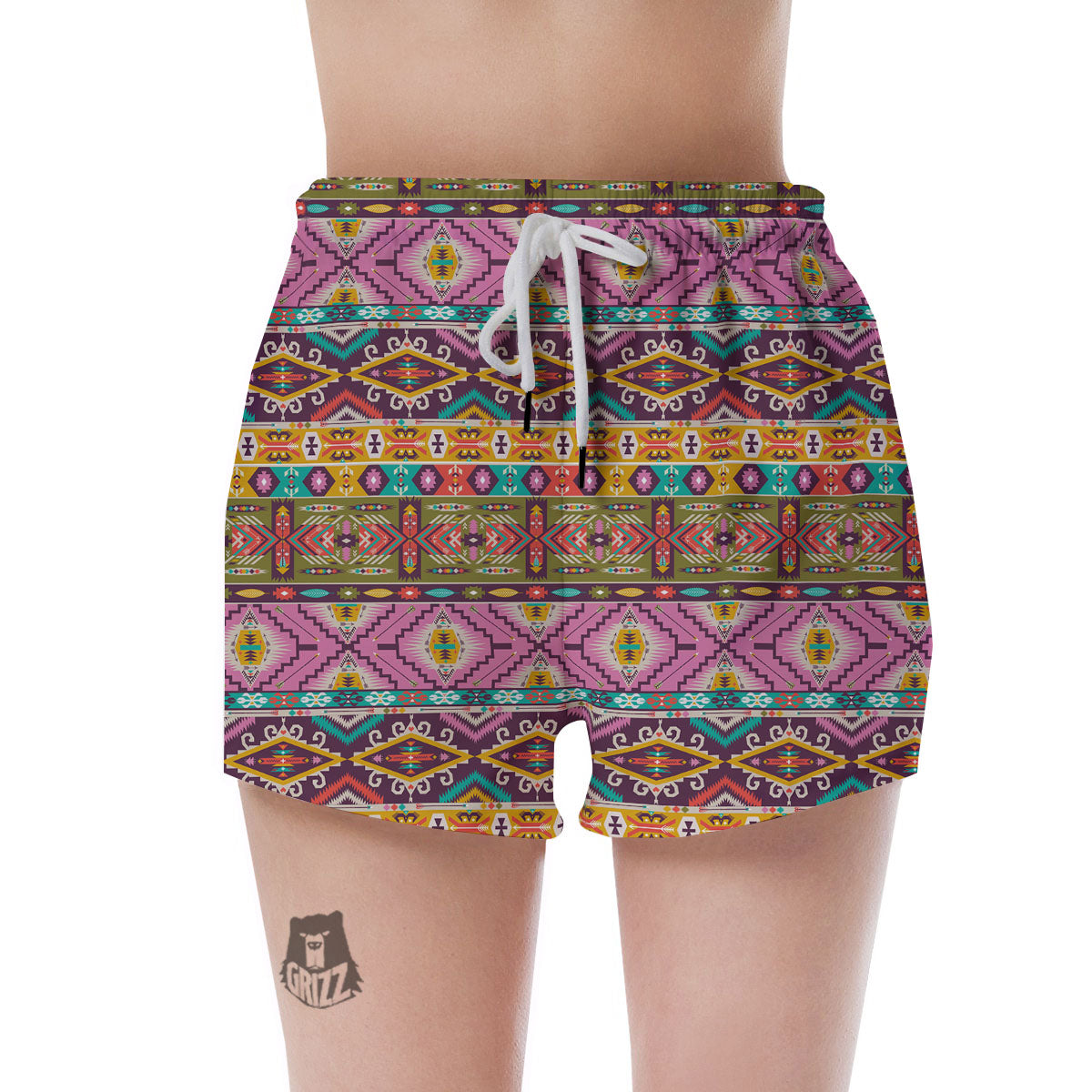 Inspired Native Print Pattern Women's Shorts-grizzshop