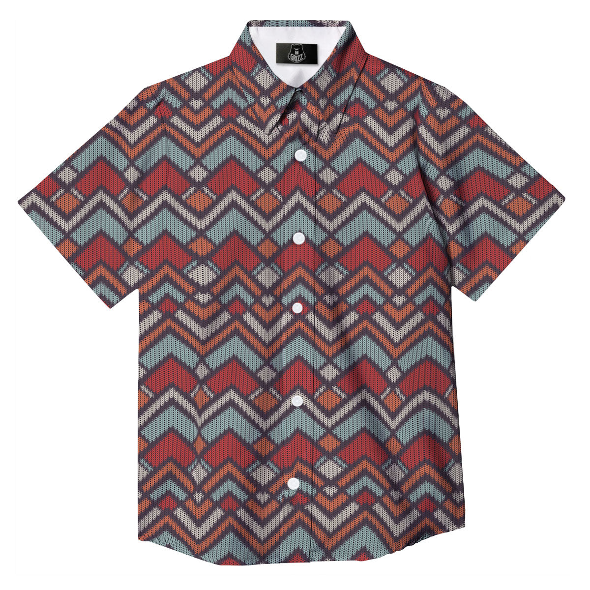 Inspired Native Tribal Print Pattern Button Up Shirt-grizzshop