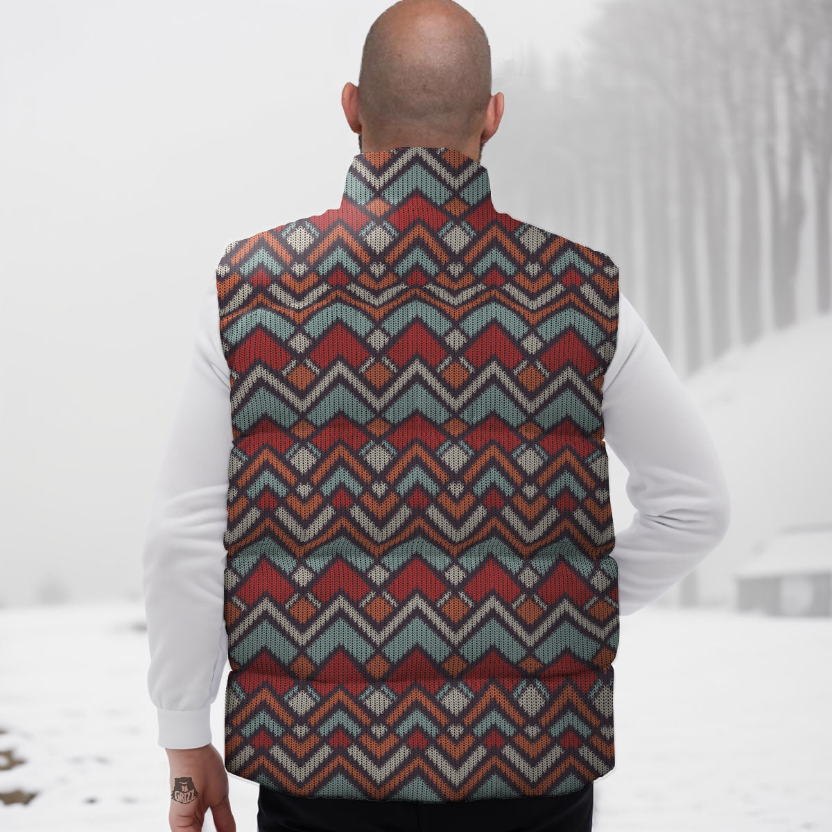 Inspired Native Tribal Print Pattern Down Vest