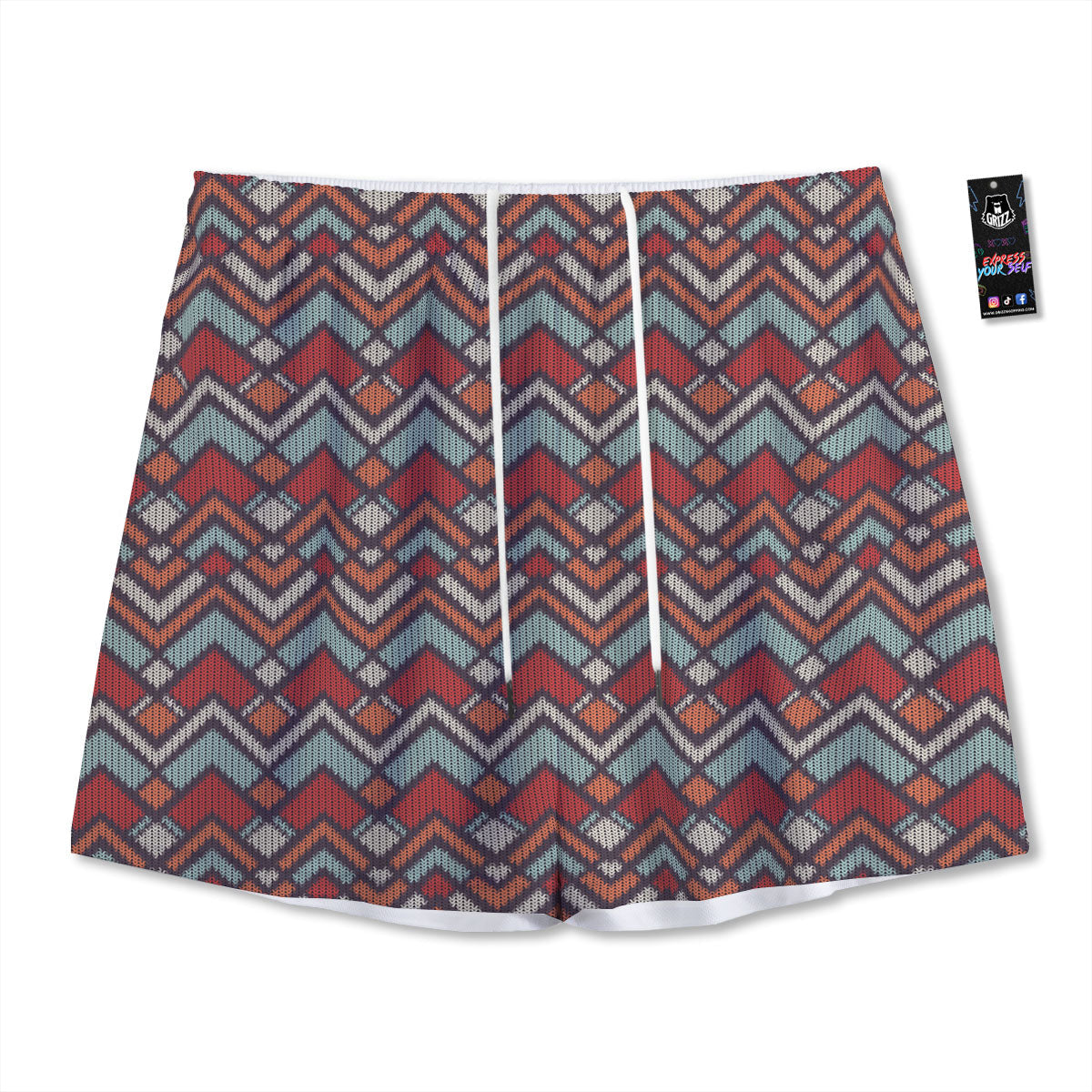Inspired Native Tribal Print Pattern Mesh Shorts