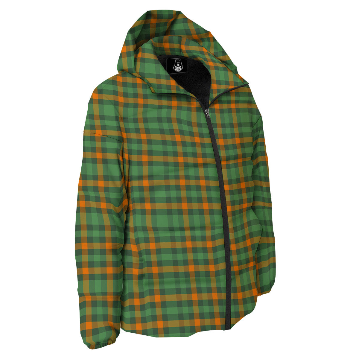 Irish Plaid Themed Print Pattern Down Jacket-grizzshop