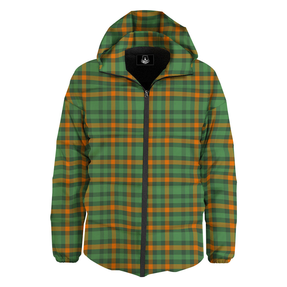 Irish Plaid Themed Print Pattern Down Jacket-grizzshop