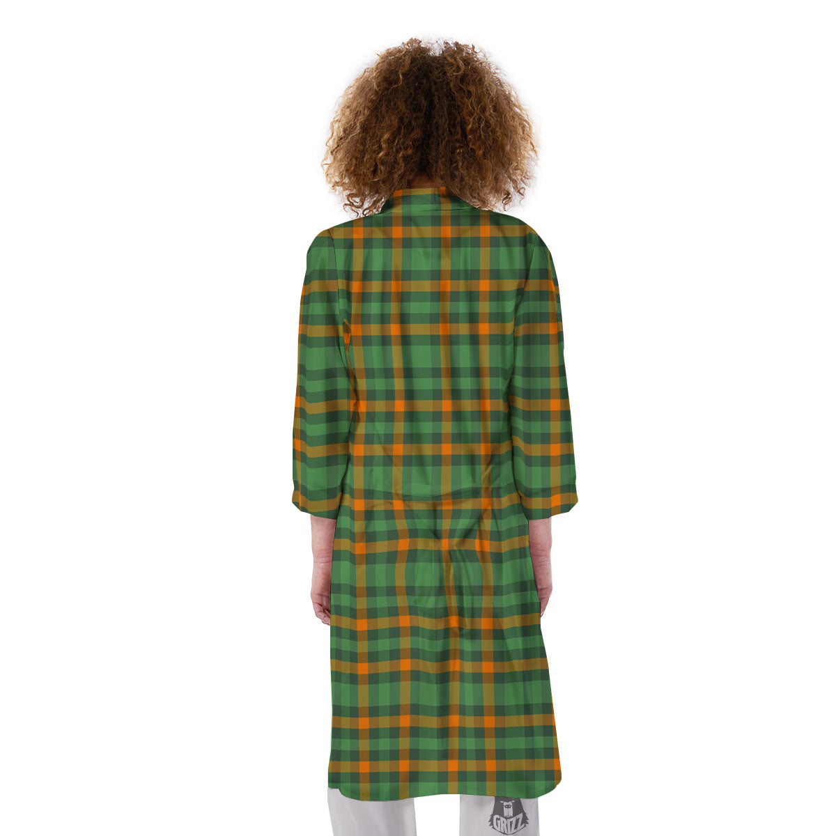 Irish Plaid Themed Print Pattern Kimono-grizzshop