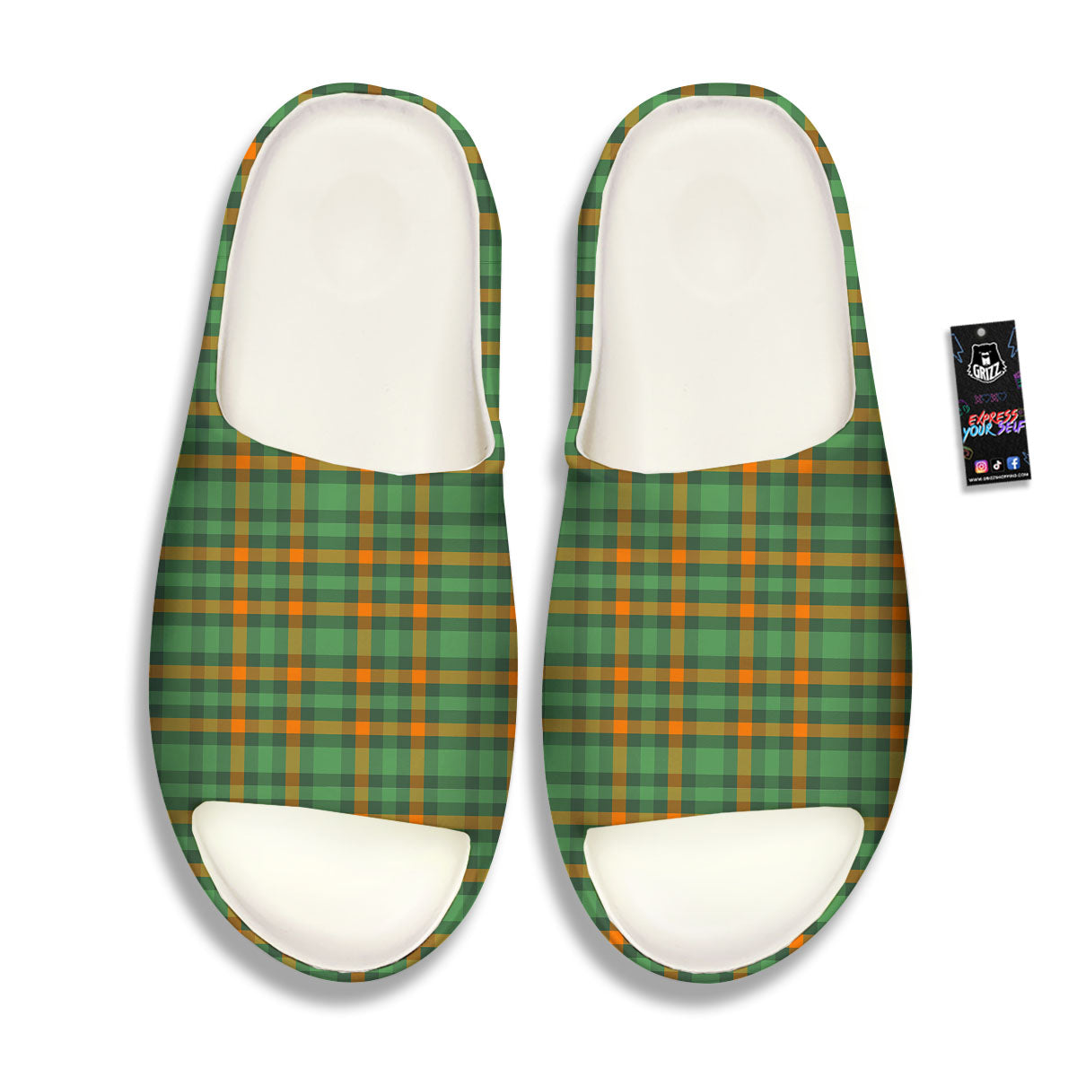 Irish Plaid Themed Print Pattern Sandals-grizzshop