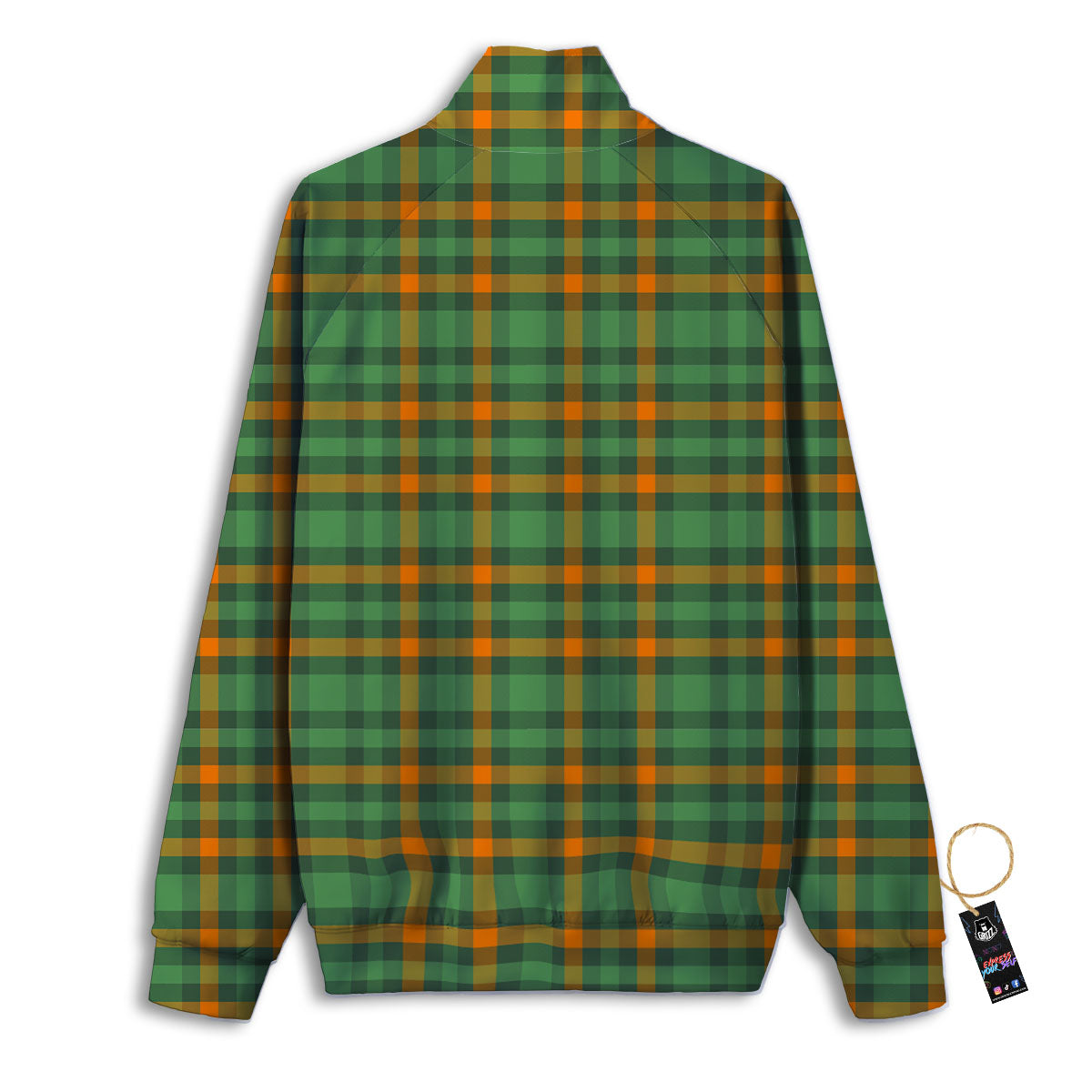 Irish Plaid Themed Print Pattern Track Jacket-grizzshop