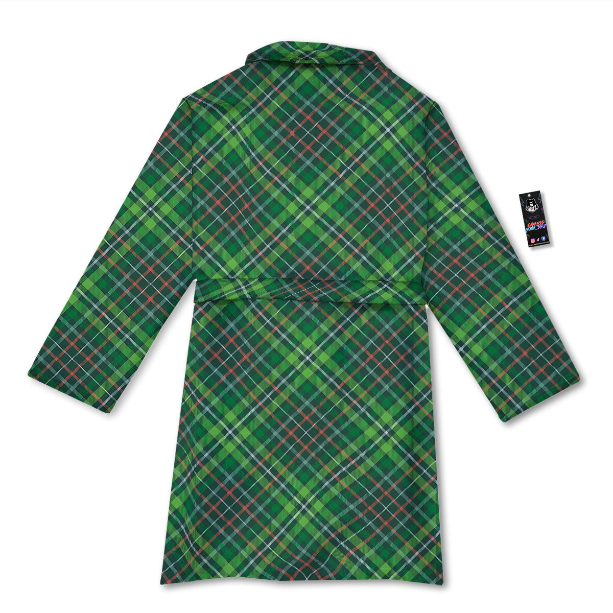 Irish Tartan Saint Patrick's Day Print Pattern Bathrobe-grizzshop