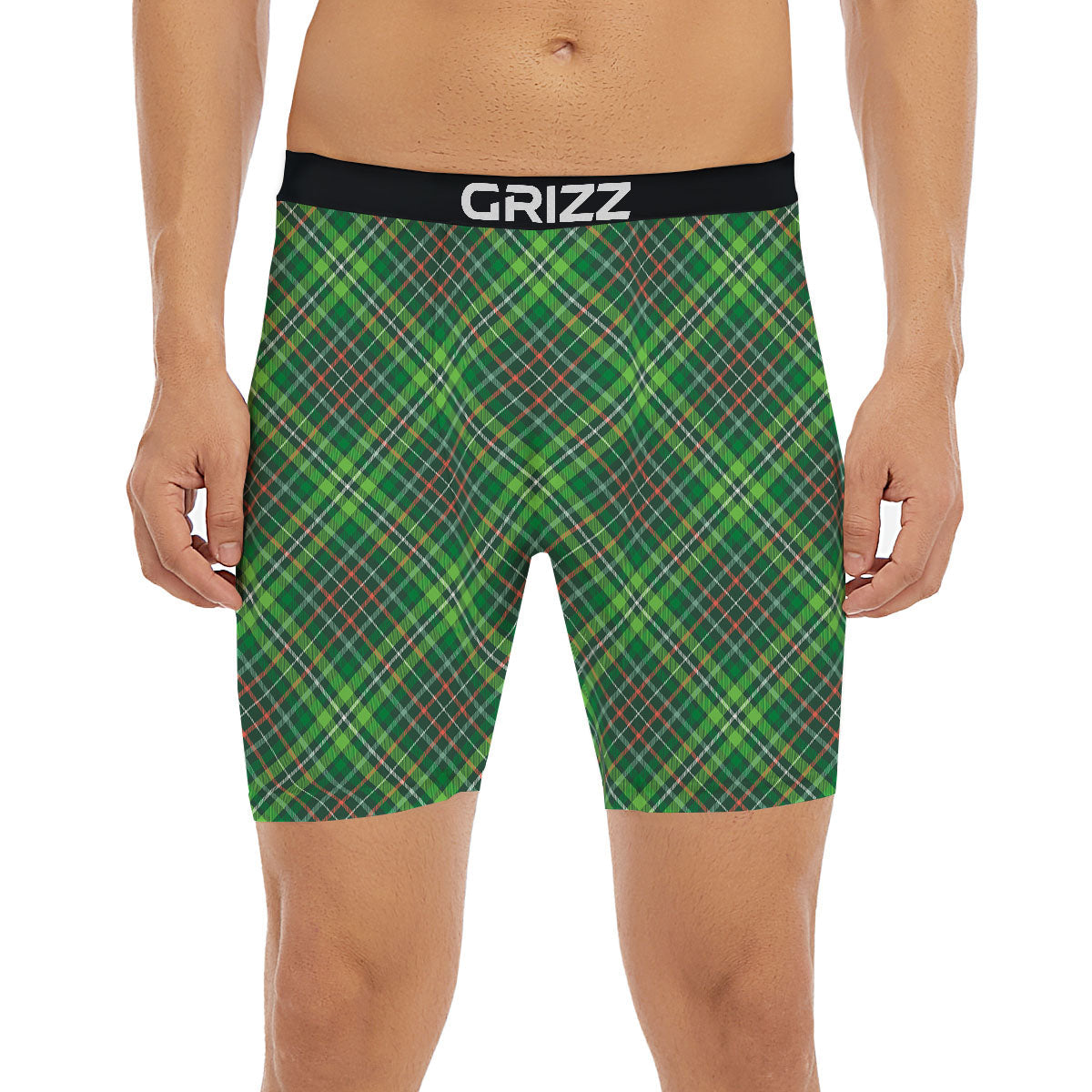 Irish Tartan Saint Patrick's Day Print Pattern Boxer Briefs-grizzshop