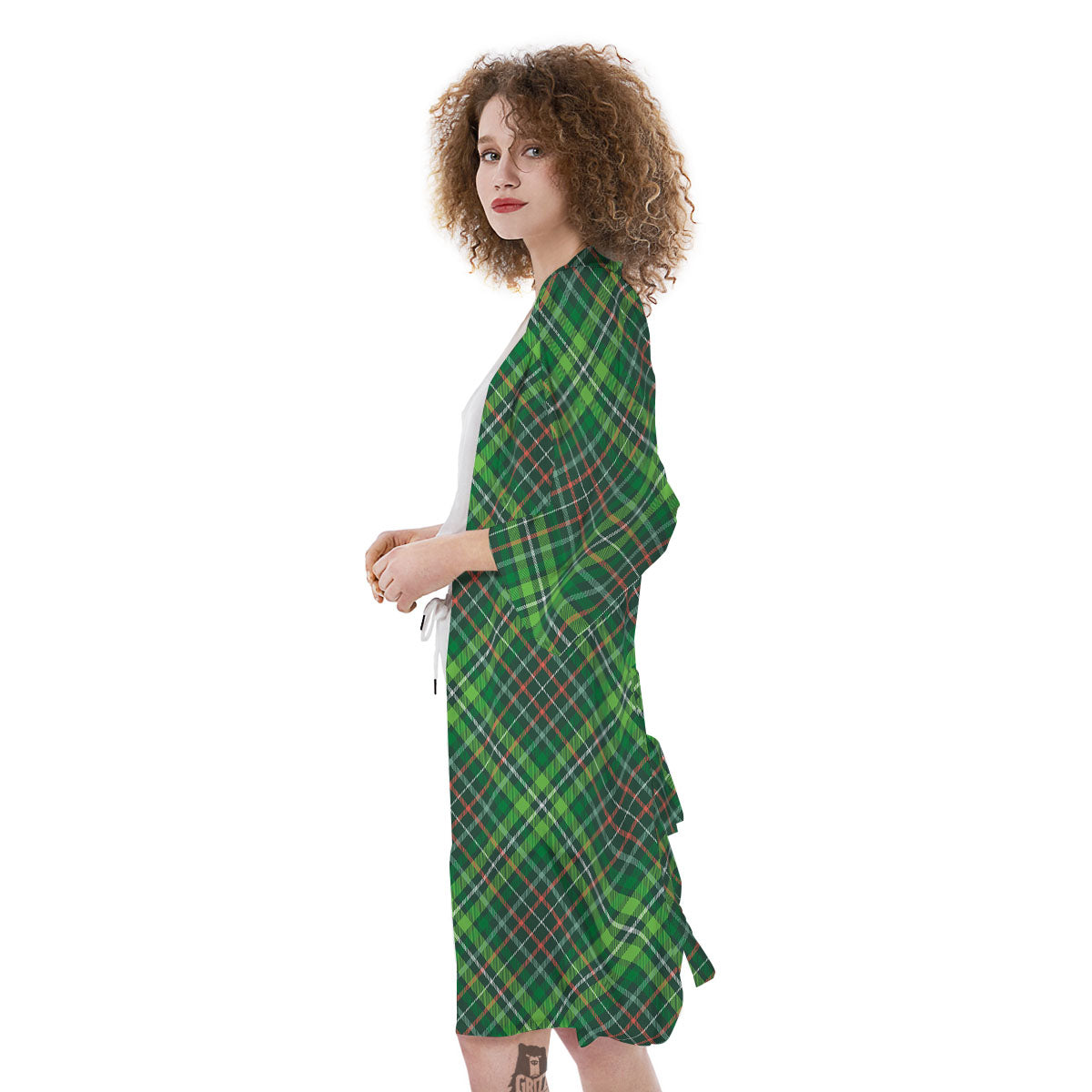 Irish Tartan Saint Patrick's Day Print Pattern Kimono-grizzshop