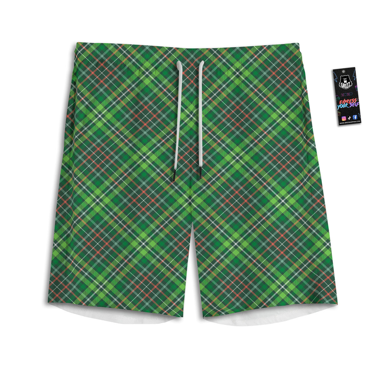 Irish Tartan Saint Patrick's Day Print Pattern Men's Athletic Shorts