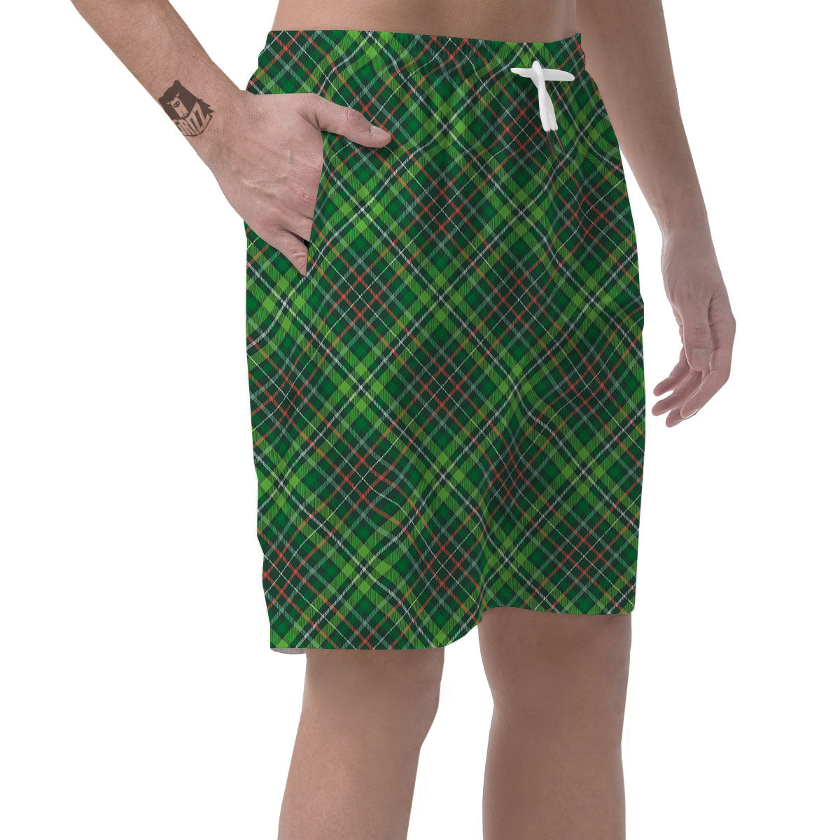 Irish Tartan Saint Patrick's Day Print Pattern Men's Shorts-grizzshop