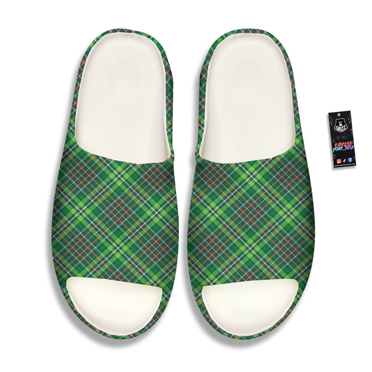 Irish Tartan Saint Patrick's Day Print Pattern Sandals-grizzshop